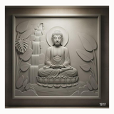 15117 Customised MDF/HDHMR God & Temple 3D Wall Panel