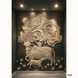 15129 Customised MDF/HDHMR God & Temple 3D Wall Panel