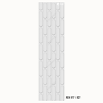 Textured white panel with geometric pattern on a light gray background