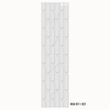 Textured white panel with geometric pattern on a light gray background