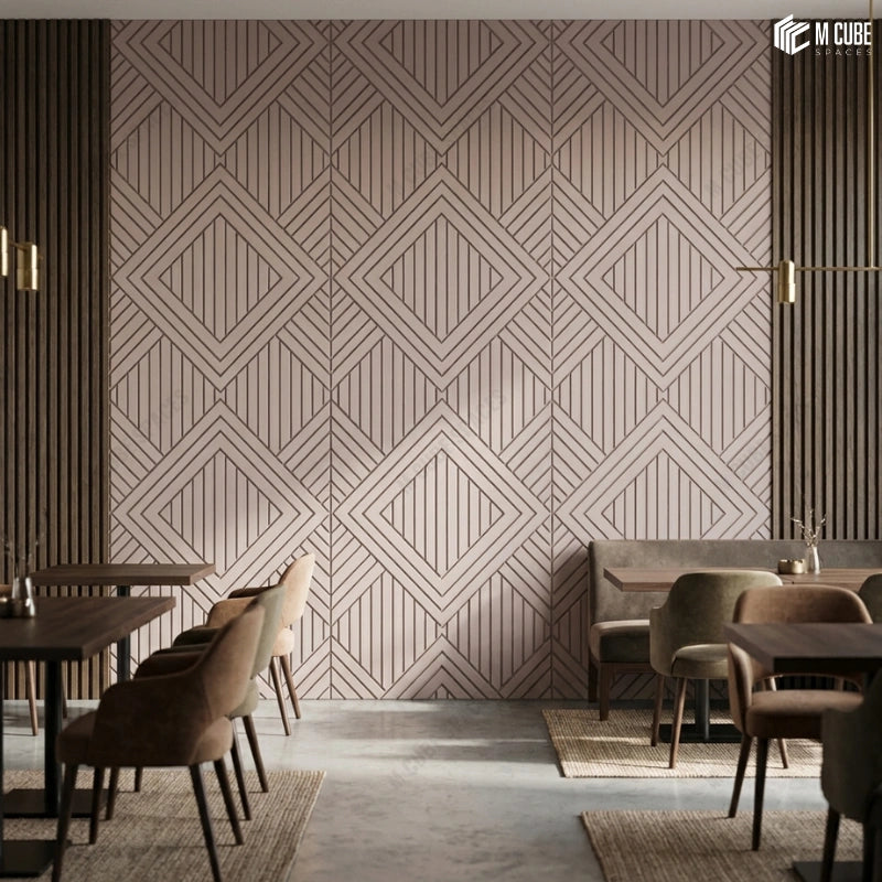 Contemporary Bistro with Decorative Wall Paneling