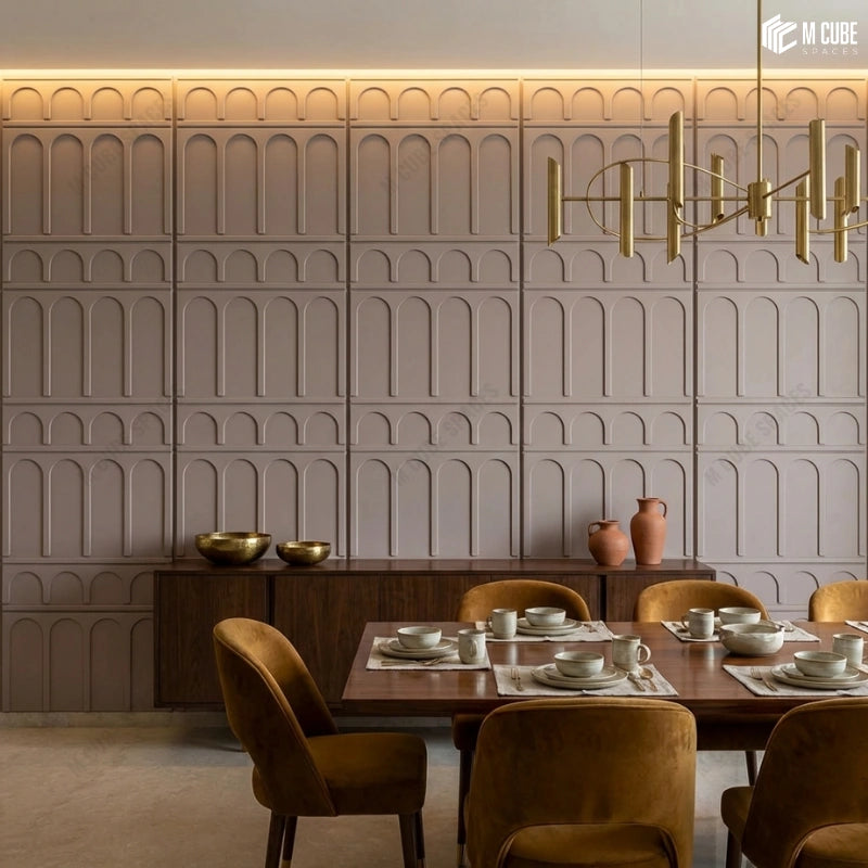 Modern Indian Dining Room Statement Wall using Matteo Panels