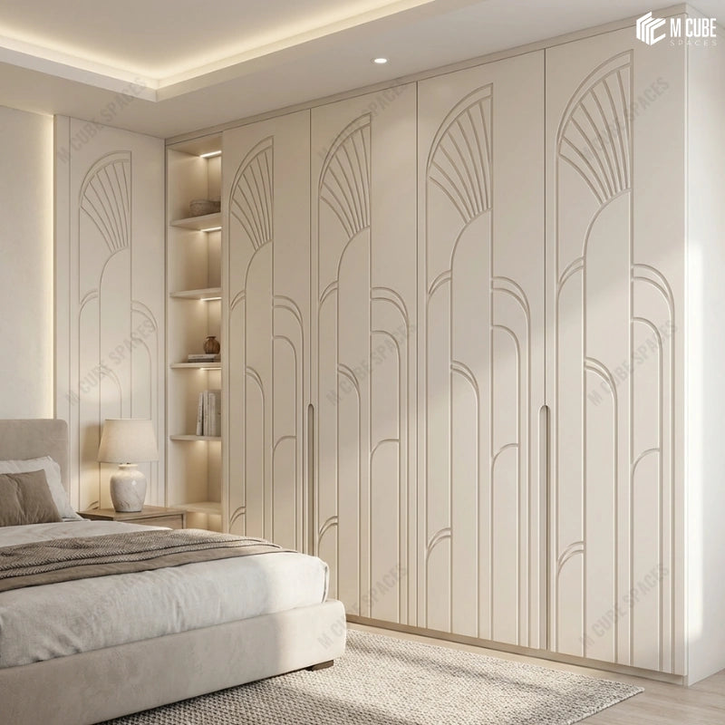 Soft Luxury Bedroom | Matteo Designer panels used on Wardrobe with integrated handles