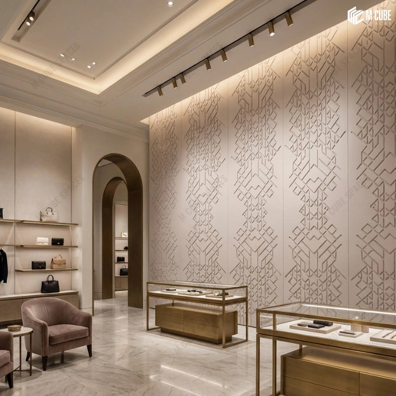 High End Luxury Retail with Feature Wall using Decorative Panels