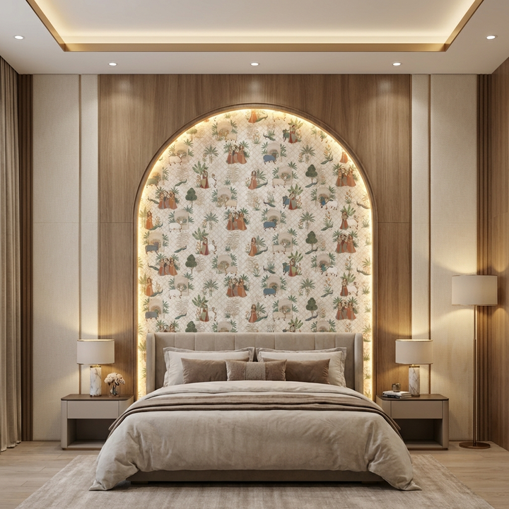 MLA-RBM-115 Vrindavan Pichwai Art Decorative Laminate for Premium Interiors | 1 mm, 8 ft × 4 ft inspiration