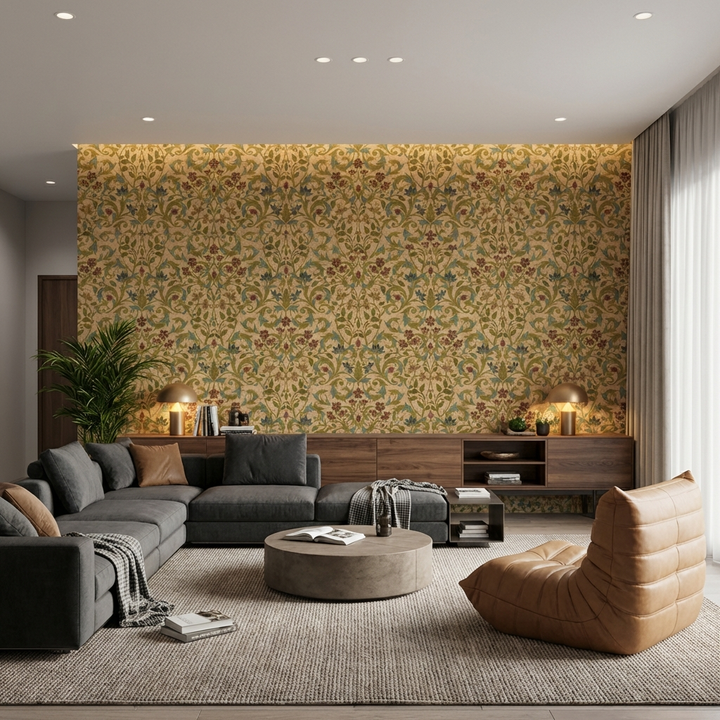MLA-RBM-101 Fulkari Mughal Floral Art Decorative Laminate for Premium Interiors | 1 mm, 8 ft × 4 ft inspiration