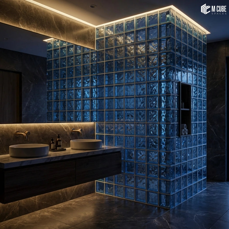 Luxury Shower Enclosure using Azure Glass Blocks