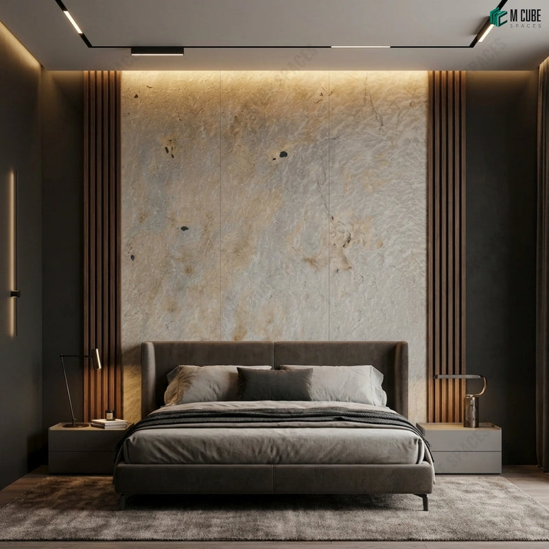 Boutique Bedroom Feature Wall Using Hazelnut Rock Stone Veneer