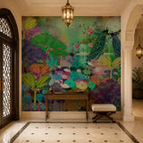 The Emerald Lagoon Botanical wallpaper design view 2 | MWA-LWZ-214
