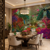 Royal Garden Reverie Botanical wallpaper design view 2 | MWA-LWZ-213