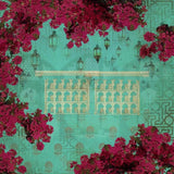 Teal Lantern Archway Architecture wallpaper for hotel lobby & lounge interiors | MWA-LWZ-212
