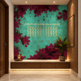 Teal Lantern Archway Architecture wallpaper design view 2 | MWA-LWZ-212