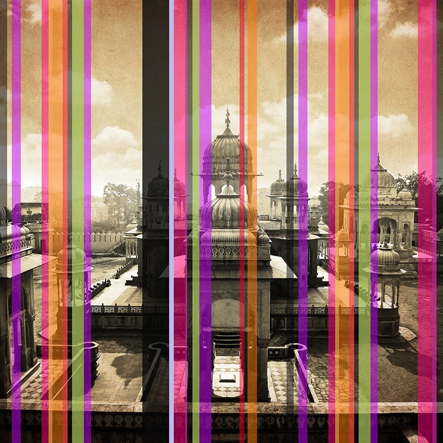 Linear Heritage (Vivid) Architecture wallpaper for hotel lobby & lounge interiors | MWA-LWZ-210