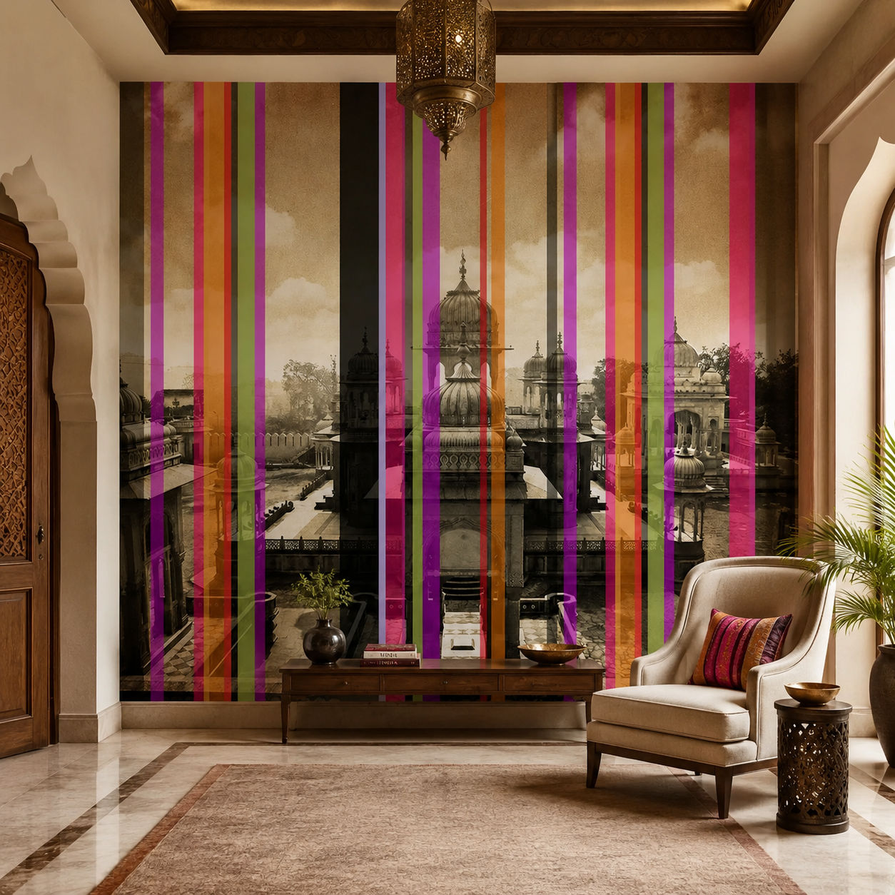 Linear Heritage (Vivid) Architecture wallpaper design view 2 | MWA-LWZ-210