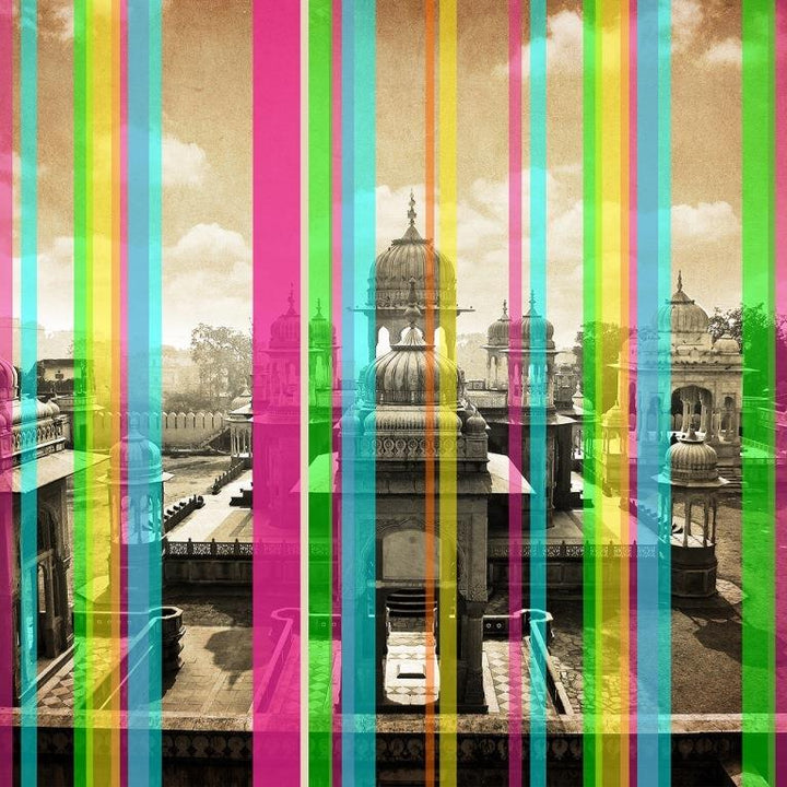 Prismatic Palace Gaze Architecture wallpaper for living room & foyer interiors | MWA-LWZ-209