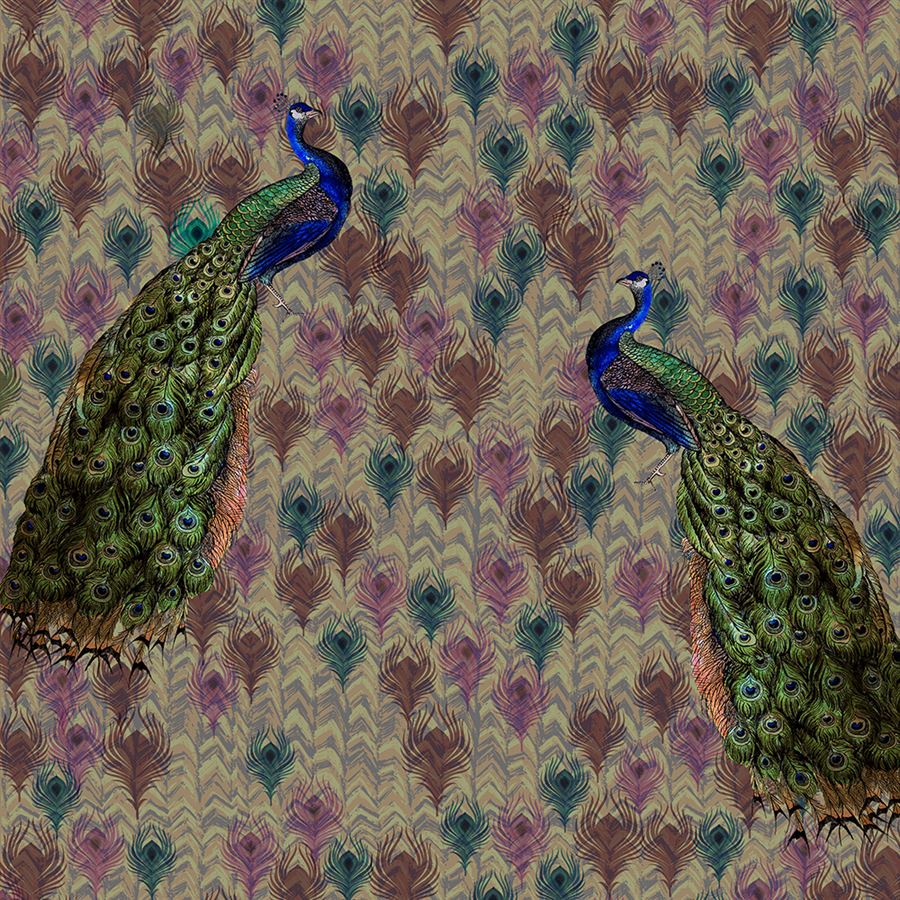 Tapestry of the Peacock Wildlife wallpaper for living room & bedroom interiors | MWA-LWZ-208