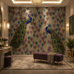 Tapestry of the Peacock Wildlife wallpaper design view 2 | MWA-LWZ-208