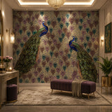 Tapestry of the Peacock Wildlife wallpaper design view 2 | MWA-LWZ-208