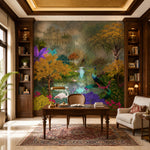 Nocturnal Palace Oasis Landscape wallpaper design view 2 | MWA-LWZ-206