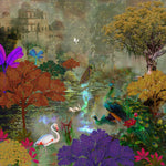 Golden Mist Sanctuary Landscape wallpaper for living room & hospitality interiors | MWA-LWZ-205