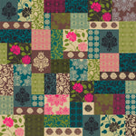 Emerald & Teal Floral Tile Botanical wallpaper for living room & dining room interiors | MWA-LWZ-203