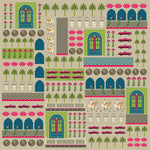 Pastel Heritage Icons Cultural Heritage wallpaper for hotel lobby & lounge interiors | MWA-LWZ-202
