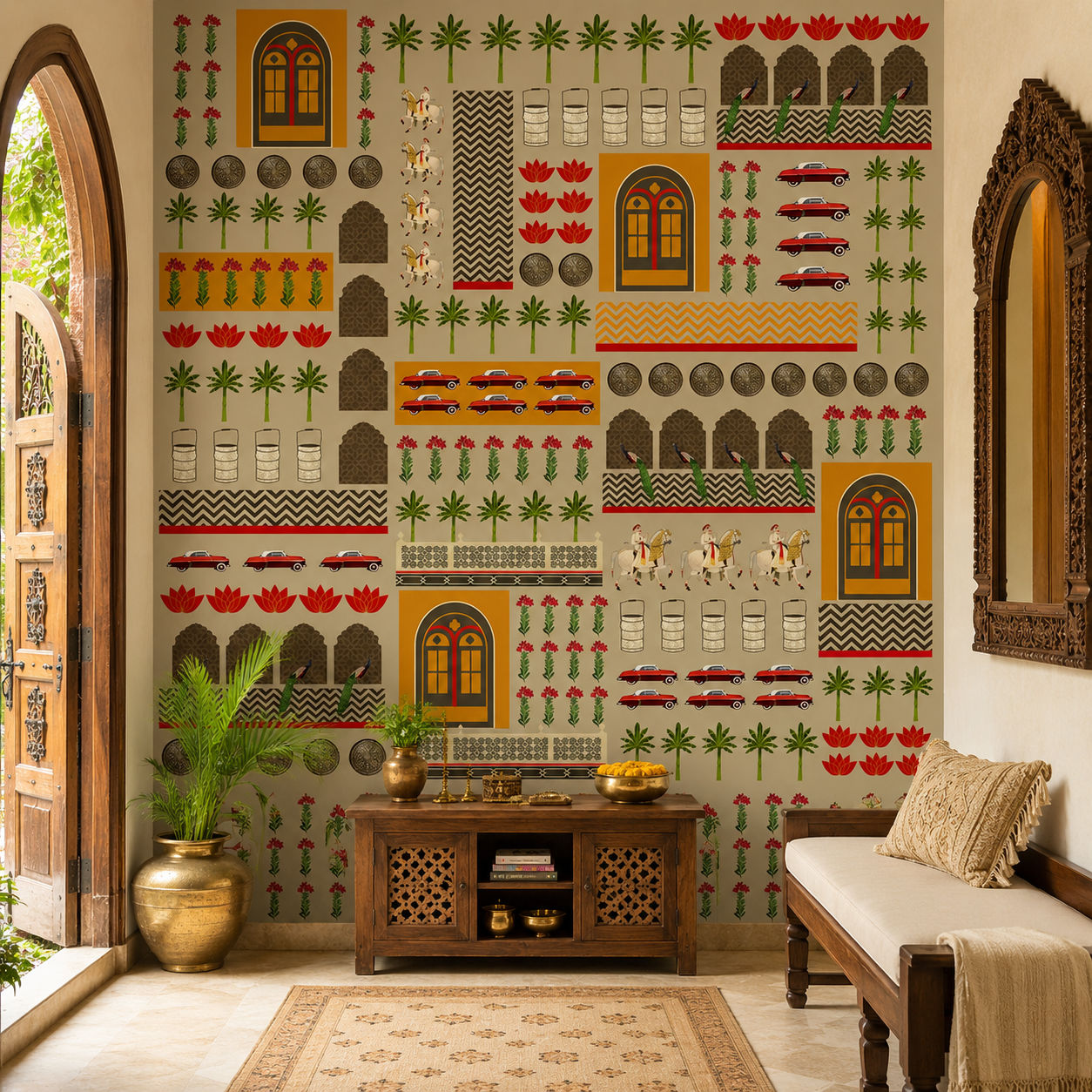 Amber Heritage Icons Cultural Heritage wallpaper design view 2 | MWA-LWZ-201