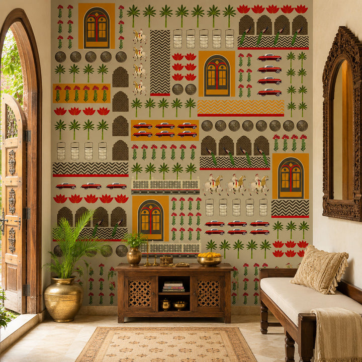 Amber Heritage Icons Cultural Heritage wallpaper design view 2 | MWA-LWZ-201