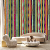 Tropical Kitsch Stripes Cultural Heritage wallpaper design view 2 | MWA-LWZ-200