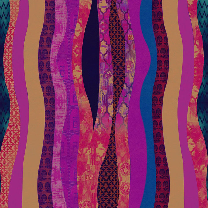 Midnight Wavy Abstract Abstract wallpaper for living room & office interiors | MWA-LWZ-198