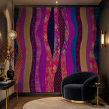 Midnight Wavy Abstract Abstract wallpaper design view 2 | MWA-LWZ-198