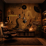 Sepia Musical Montage Music wallpaper design view 2 | MWA-LWZ-196