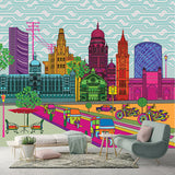 Mumbai Pop Skyline Architecture wallpaper design view 2 | MWA-LWZ-194