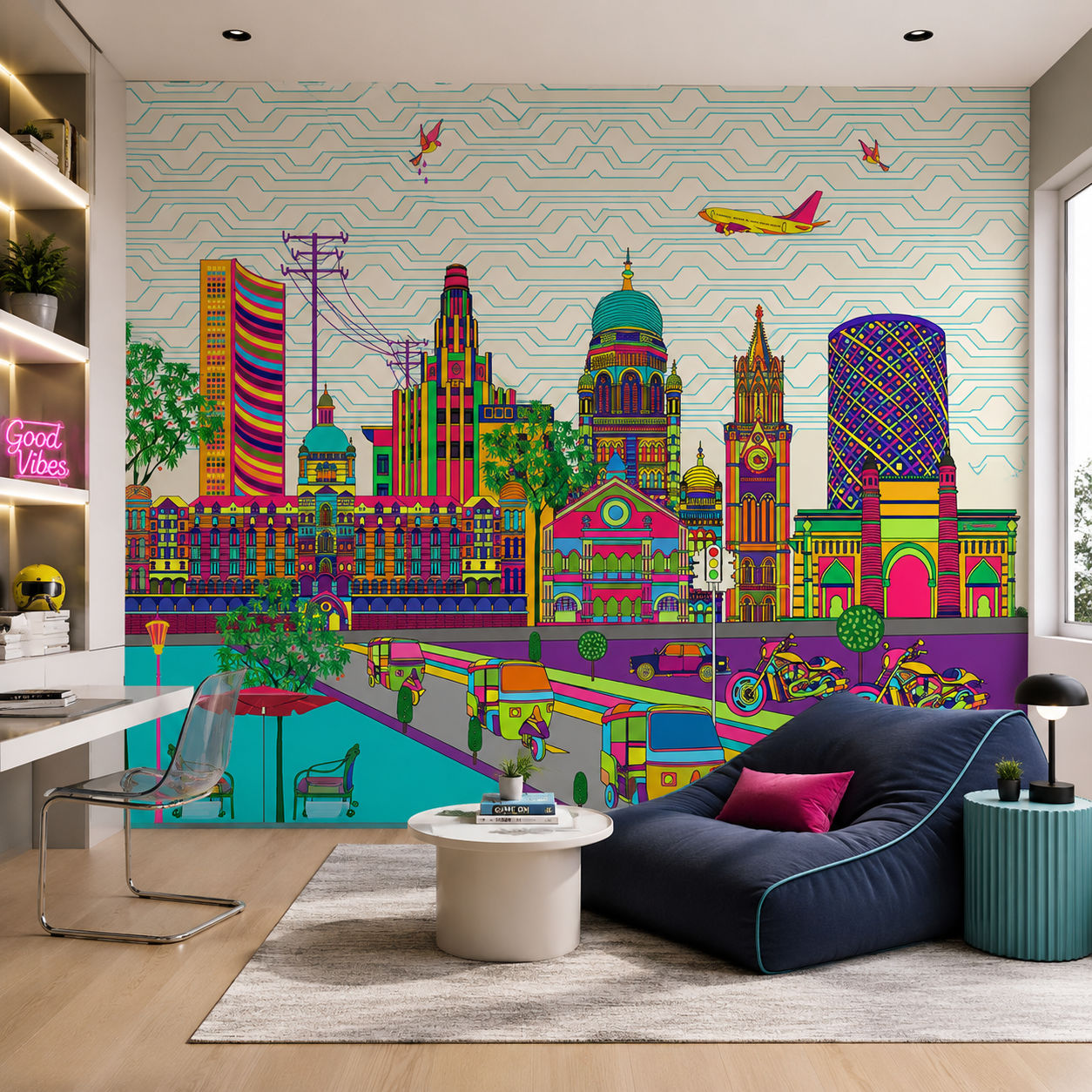 Urban Mumbai Dream Architecture wallpaper design view 2 | MWA-LWZ-193