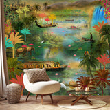 Golden Kerala Vibe Landscape wallpaper design view 2 | MWA-LWZ-191