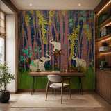 Mystical Pink Forest Botanical wallpaper design view 2 | MWA-LWZ-190