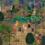 Moonlight Raslila Spiritual wallpaper for meditation & prayer room interiors | MWA-LWZ-188