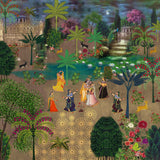 Moonlight Raslila Spiritual wallpaper for meditation & prayer room interiors | MWA-LWZ-188