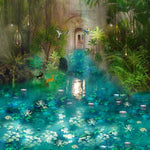 Enchanted Lotus Pond Landscape wallpaper for living room & hospitality interiors | MWA-LWZ-186