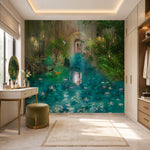 Enchanted Lotus Pond Landscape wallpaper design view 2 | MWA-LWZ-186