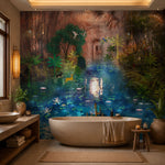 Sunset Lotus Sanctuary Landscape wallpaper design view 2 | MWA-LWZ-185