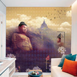 Golden Zen Buddha Spiritual wallpaper design view 2 | MWA-LWZ-184