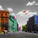 Dreamscape Cityscape Architecture wallpaper for living room & foyer interiors | MWA-LWZ-179