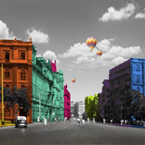 Dreamscape Cityscape Architecture wallpaper for living room & foyer interiors | MWA-LWZ-179