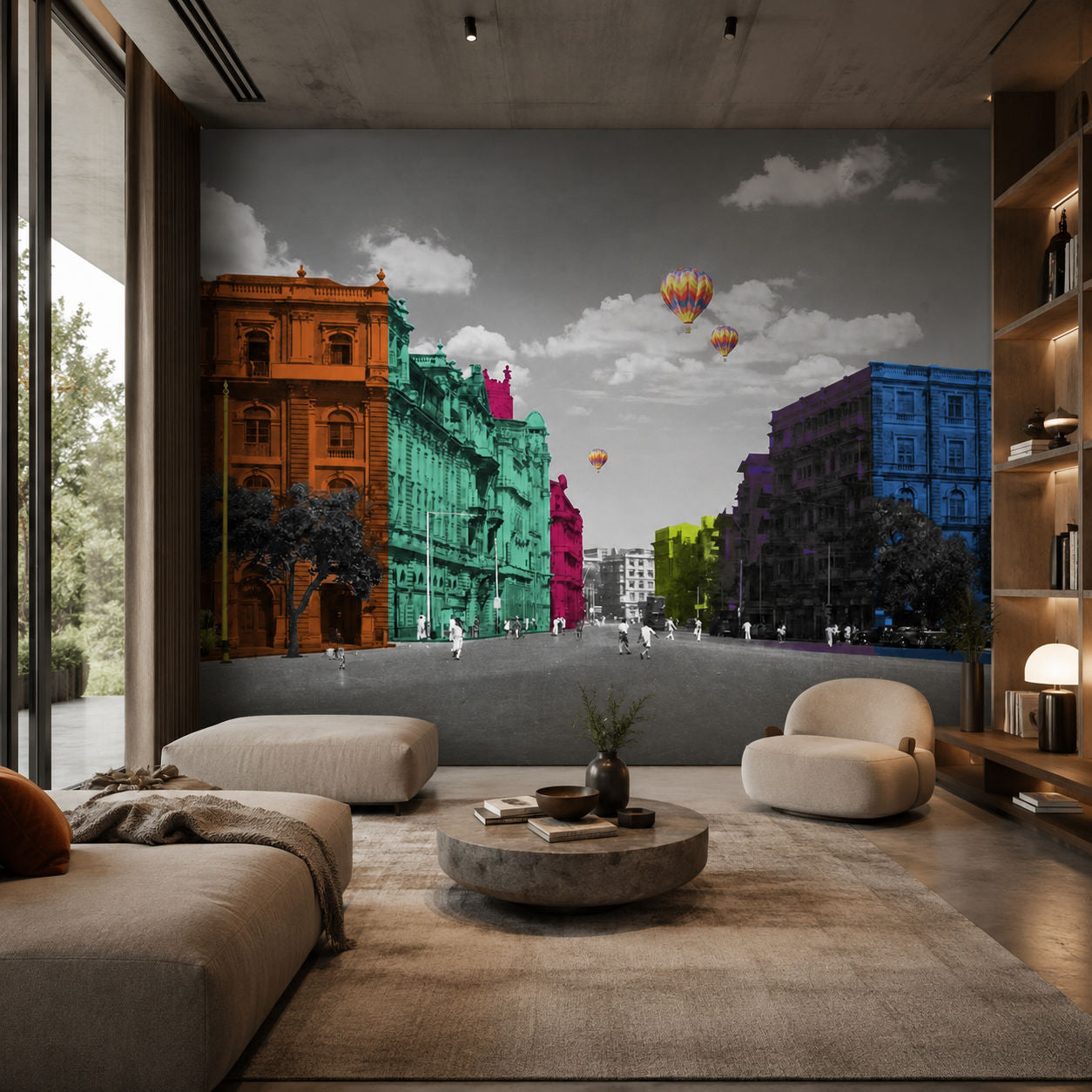 Monochrome Valley Landscape wallpaper design view 2 | MWA-LWZ-178