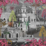 Monochrome Palace Garden Architecture wallpaper for hotel lobby & lounge interiors | MWA-LWZ-172
