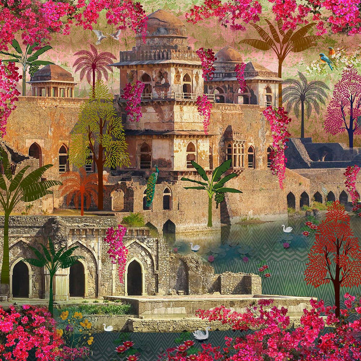 Royal Heritage Bloom Architecture wallpaper for living room & foyer interiors | MWA-LWZ-171