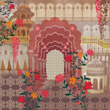 Terracotta Archway Architecture wallpaper for hotel lobby & lounge interiors | MWA-LWZ-170