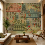 Sage Tiger Mural Architecture wallpaper design view 2 | MWA-LWZ-168