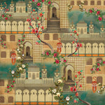 Ochre Tiger Mural Wildlife wallpaper for living room & bedroom interiors | MWA-LWZ-167